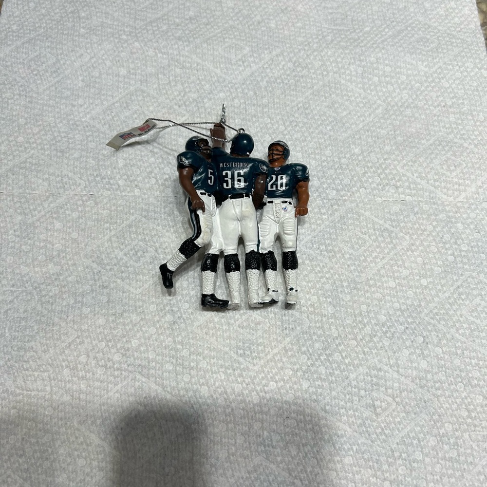 NFL Football Player Ornament in Green and White
